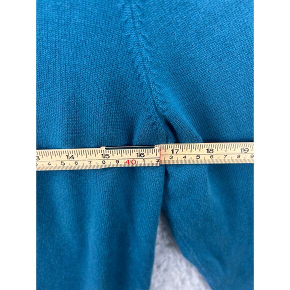 Lands’ End Supima Cotton V-Neck Sweater Men’s Medium Teal Long Sleeve Knit - Picture 5 of 6